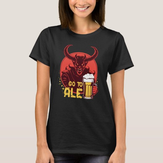 エールに行く – Satan Drink Beer Tシャツ (正面)