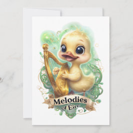 「エールの旋律」かわいいダックがハープを弾く 招待状