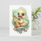 「エールの旋律」かわいいダックがハープを弾く 招待状 (スタンド正面)