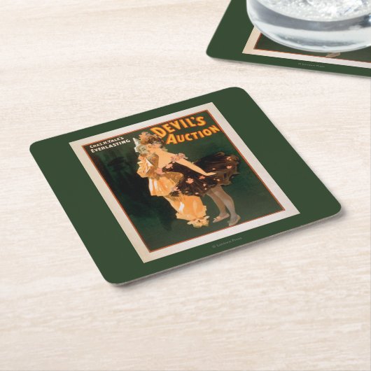 エールの永遠に続く悪魔のオークションの演劇 スクエアペーパーコースター (アングル)