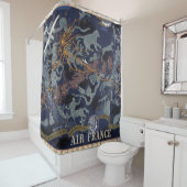 エールフランス: De nuitとde jourのdansのtous lesのciel シャワーカーテン (インサイチュ)