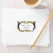 エール、白黒シックなビジネス住所 シール (インサイチュ)