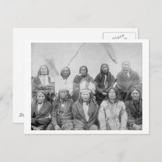 エーンへの総マイルに会ったラコタインディアンの首長 ポストカード (正面/裏面)