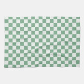 エucalyptus ミスト チェック柄 キッチンタオル (横)