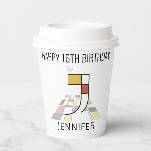 オсール新可塑主義スタイルモノグラム。レターJ 紙コップ (裏面)