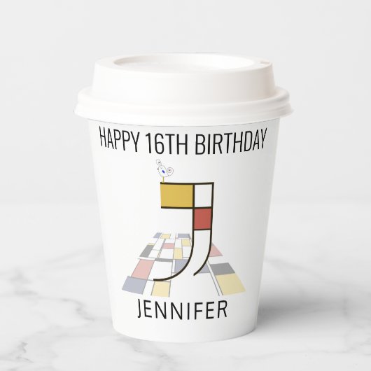 オсール新可塑主義スタイルモノグラム。レターJ 紙コップ (正面)