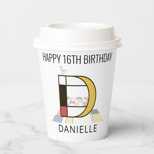 オсール新可塑主義スタイルモノグラム。文字D 紙コップ (裏面)