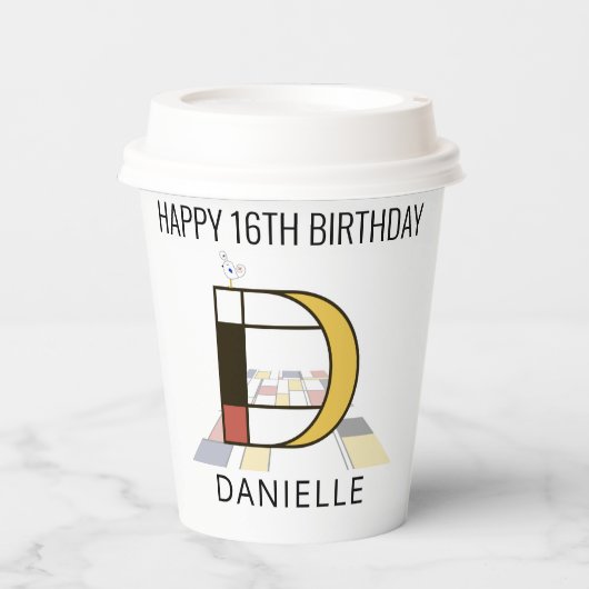 オсール新可塑主義スタイルモノグラム。文字D 紙コップ (正面)