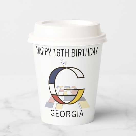 オсール新可塑主義スタイルモノグラム。文字G 紙コップ (正面)