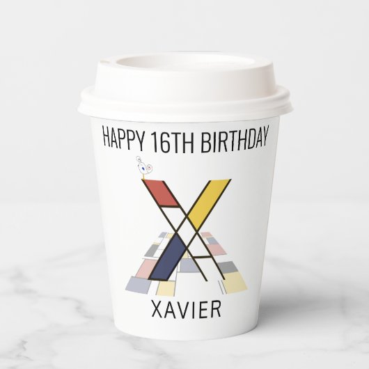 オсール新可塑主義スタイルモノグラム。文字X 紙コップ (裏面)