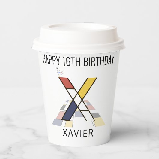 オсール新可塑主義スタイルモノグラム。文字X 紙コップ (正面)