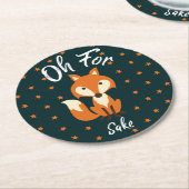 オおもしろいキツネ酒ユーモアのあることわざ ラウンドペーパーコースター (アングル)