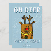 オおもしろいディアwhat aイヤーディアスケッチホリデイ シーズンカード (正面/裏面)