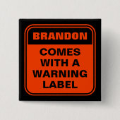 オおもしろいロ来ングとラパーソナライズされたベル 缶バッジ (正面)