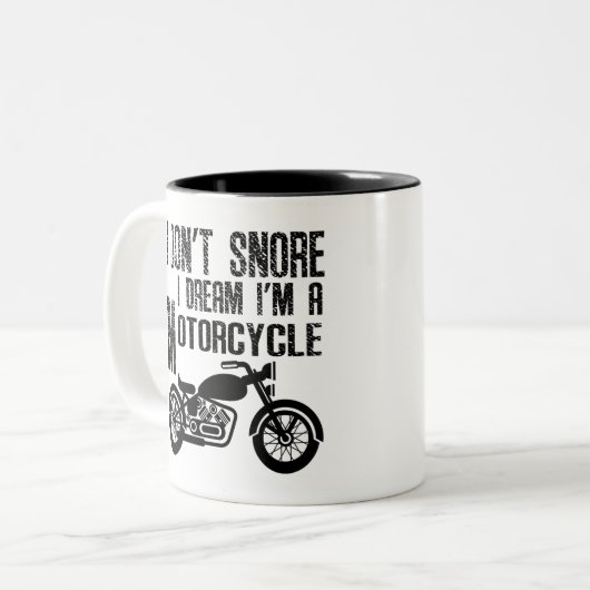 オおもしろいートバイだと思う ツートーンマグカップ (正面左)