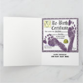 オおもしろいーバーザヒル誕生日 カード (内部)