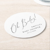 オお洒落男女兼用ベビー ラウンドペーパーコースター (アングル)