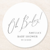 オお洒落男女兼用ベビー ラウンドペーパーコースター (正面)