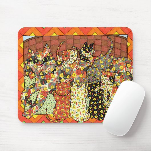 オアキサン猫と子猫 マウスパッド (マウス)