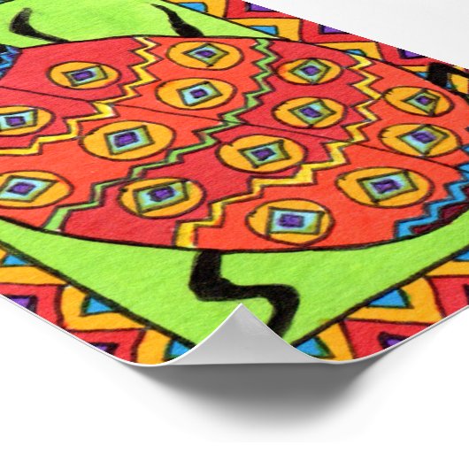 オアクサカンラディバグミニメキシコフォークアート ポスター (角)