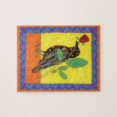 オアサカラフルカンクロウ&バラメキシコフォークアート ジグソーパズル (横)