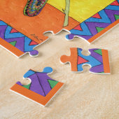 オアサカラフルカンクロウ&バラメキシコフォークアート ジグソーパズル (側面)