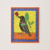 オアサカラフルカンクロウ&バラメキシコフォークアート ジグソーパズル (縦)