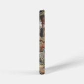 オアシスのシマウマとライオンの植物的なシーン iPhoneケース (右側面)