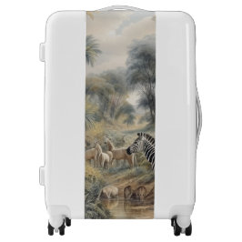 オアシスのシマウマとロインの植物的なシーン