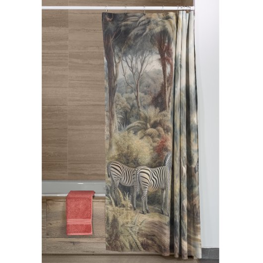 オアシスのシマウマの植物界 シャワーカーテン