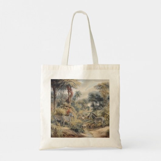 オアシスのシマウマの植物界 トートバッグ (裏面)