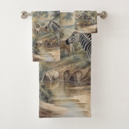 オアシスのシマウマの植物界 バスタオルセット