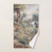 オアシスのシマウマの植物界 バスタオルセット (ハンドタオル)