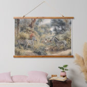 オアシスのシマウマの植物界 吊り下げ型タペストリー (寝室)