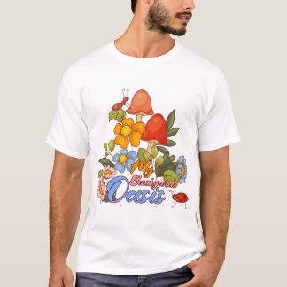 オアシスガーデン レトロ 裏庭 きのこ アート Tシャツ