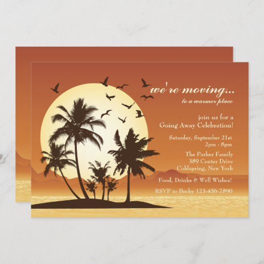オアシスサンセットゴー遠くにパーティの招待状 招待状 (正面/裏面)