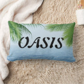 オアシスパームツリーフロンズオン海 ランバークッション (ブランケット)
