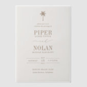 オアシスビーチ結婚タウペ ベラム紙招待状 (正面)