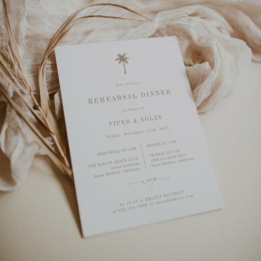 オアシスビーチ結婚式リハーサルディナー 案内状