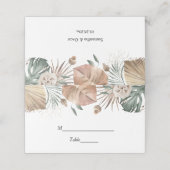 オアシスモダンウォーターカラー花と葉のフラーム プレイスカード (外部開封)