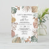 オアシスモダンウォーターカラー花と葉のフラーム 招待状 (スタンド正面)