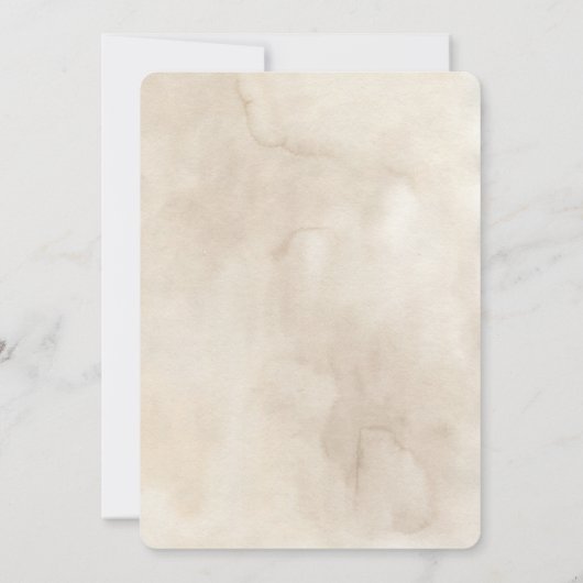 オアシスモダンウォーターカラー花と葉のフラーム 招待状 (裏面)