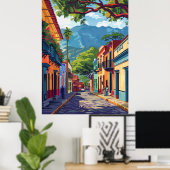 オアハカカラフルフォークアートベクトルイラストレーションペースト ポスター (ホームオフィス)