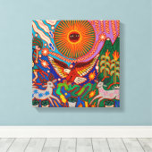 オアハカメキシコマヤントバルアートボホトラベル キャンバスプリント (インサイチュ (ウッドフロア))