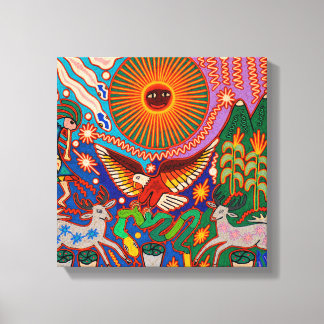 オアハカメキシコマヤントバルアートボホトラベル キャンバスプリント