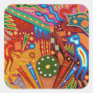 オアハカメキシコマヤントバルアートボホトラベル スクエアシール