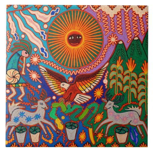 オアハカメキシコマヤントバルアートボホトラベル タイル (正面)