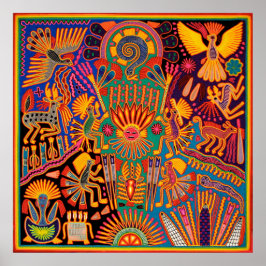 オアハカメキシコマヤントバルアートボホトラベル ポスター