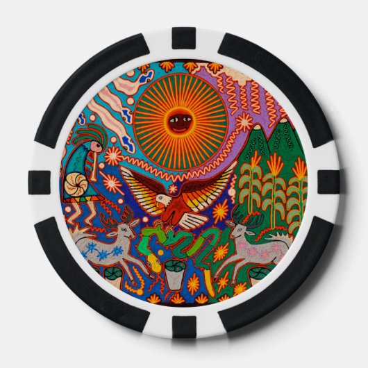 オアハカメキシコマヤントバルアートボホトラベル ポーカーチップ (正面)