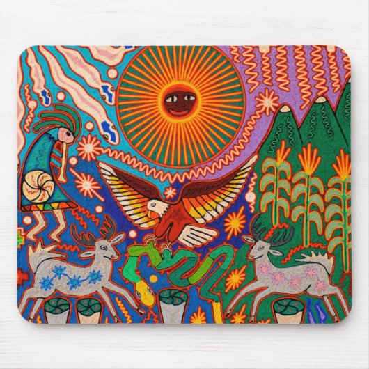 オアハカメキシコマヤントバルアートボホトラベル マウスパッド (正面)